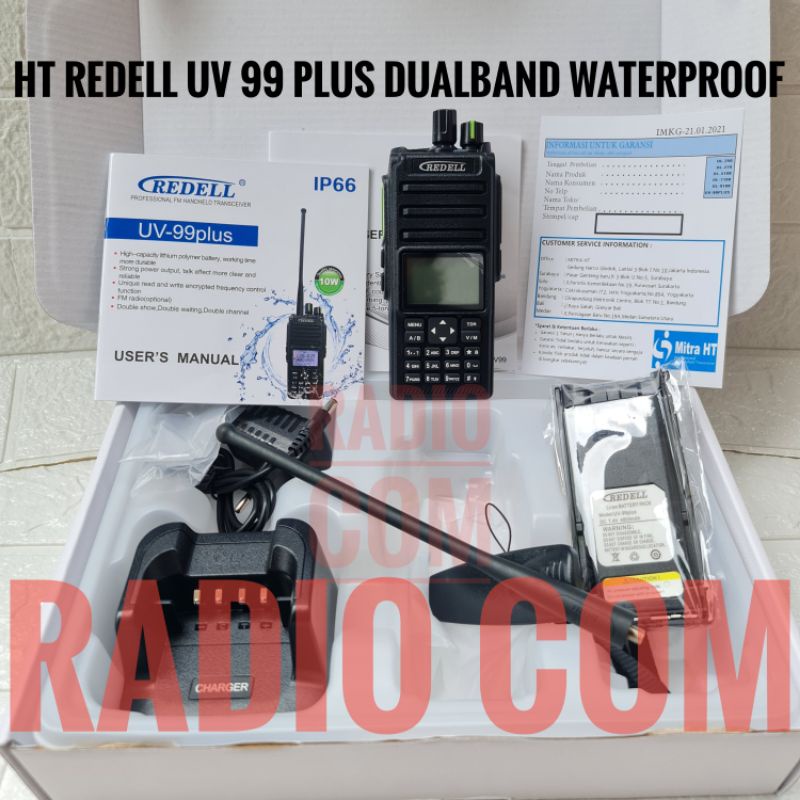 HT REDELL UV99 PLUS DUALBAND 10 WATT - HT WATERPROOF REDELL UV-99PLUS 10 WATT ANTI AIR REDELL UV 99 PLUS 10WATT MURAH HT REDELL UV 99PLUS