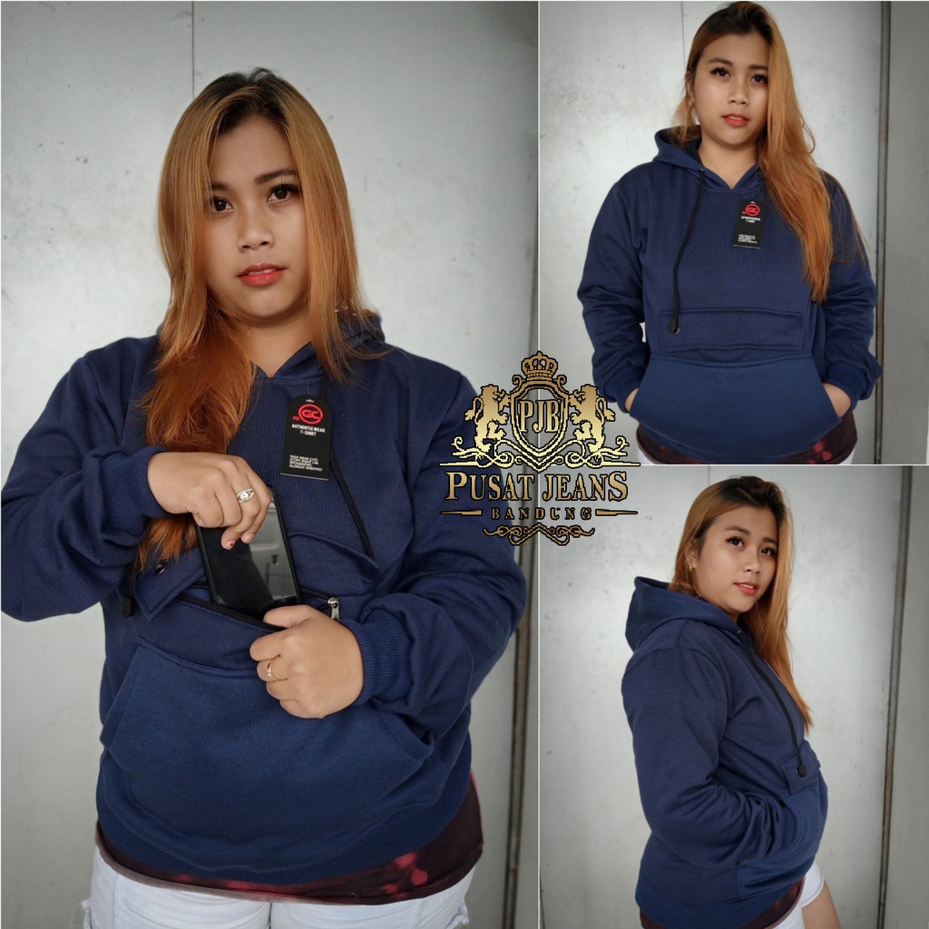 RCL - JAKET SWEATER CAUGLE PRIA WANITA HITAM ABU NAVY GC