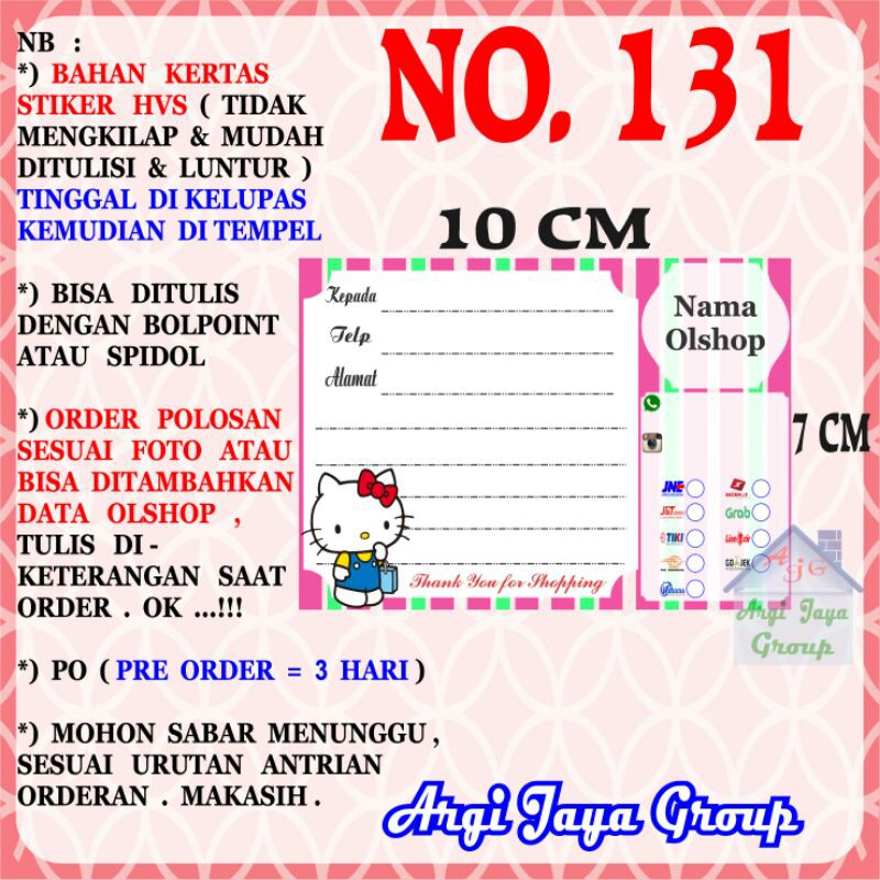 

Stiker HVS - Stiker Pengiriman - Sticker Alamat Olshop Murah Nomer 131-10x7cm