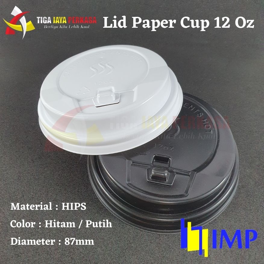 Tutup Paper Cup 12 oz Hot / Lid Paper Cup 12 oz Hot. @50 Pcs