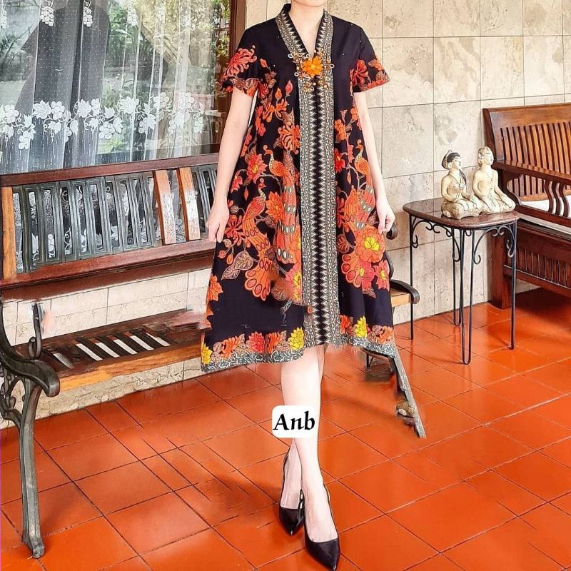 dress batik formal || jumbo bigsize dress pesta || dress batik modern