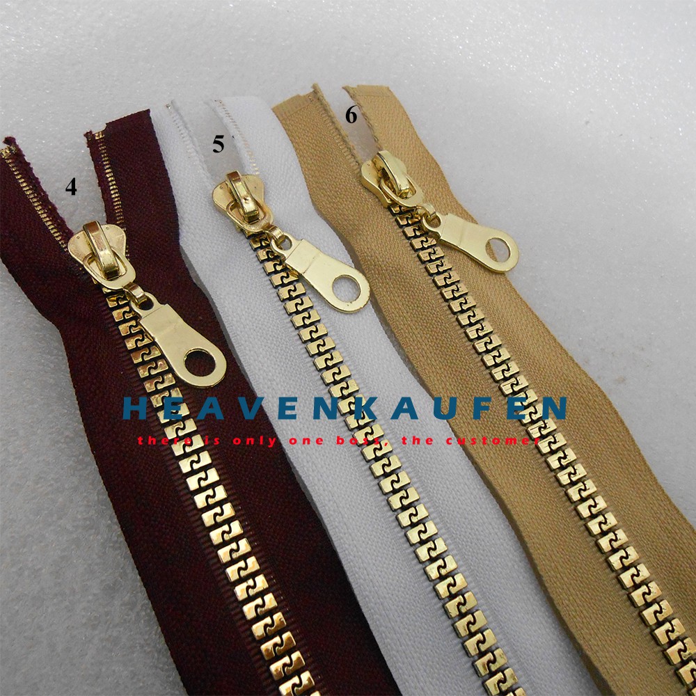 Resleting Zipper 50 cm Gold Muda Vislon Variasi Kode B Untuk Resleting Busana Abaya Gamis Dll