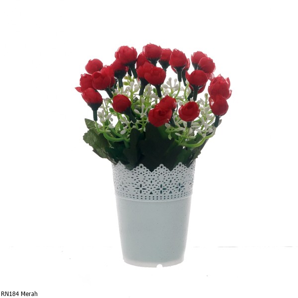 Bunga Plastik Ranunculus Mini RN18-Merah
