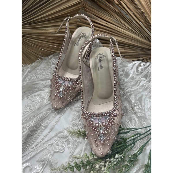 sepatu wanita wedding kiana rosegold 7cm tahu