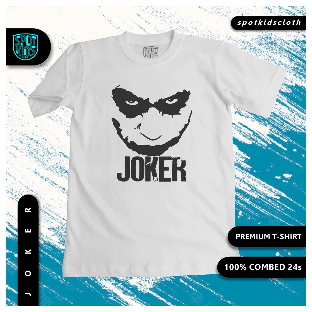 Kaos Karakter Joker / Kaos Anak / Kaos Superhero / Kaos Polos Hitam Anak