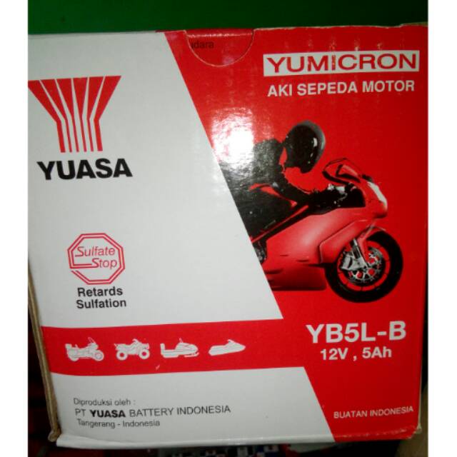 Aki Motor / Aki Basah Yuasa Yb5lb / Aki basah murah