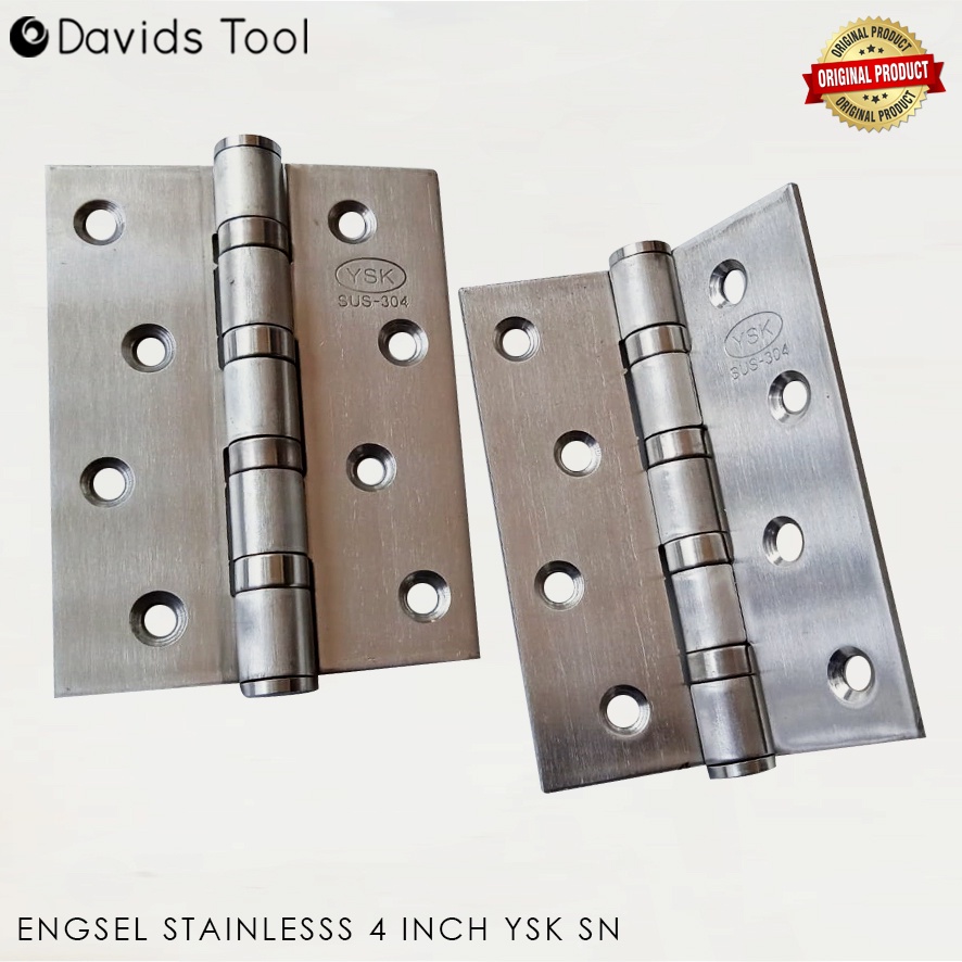 Engsel Pintu Jendela Rumah Tebal Kamar Mandi Stainless Stenlis Anti Karat 4 Inch Ysk Blister