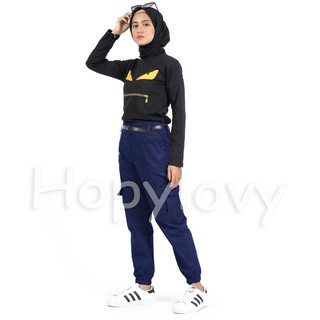 HOPYLOVY Celana  Wanita  Jogger Cargo  Atalea Shopee  