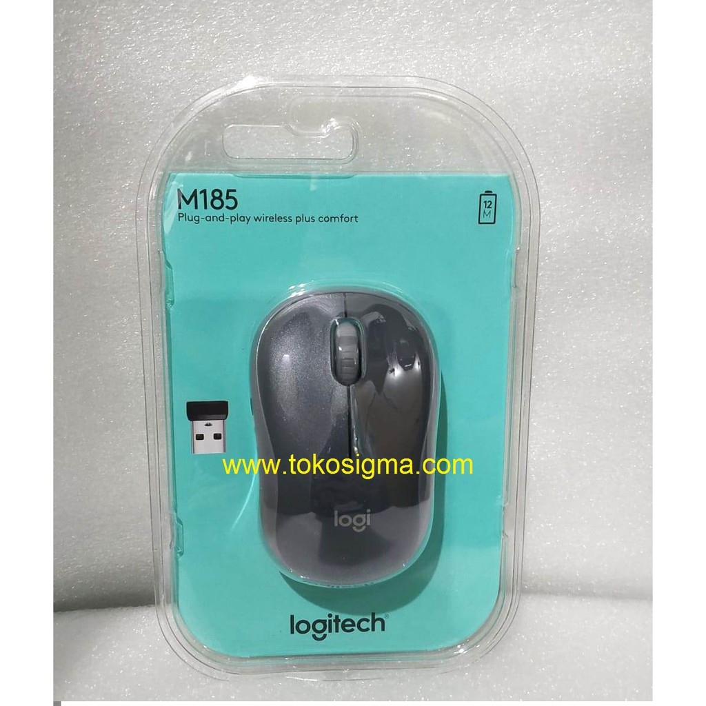 Logitech M185 USB Mouse Nirkabel Wireless 2.4Ghz plus Comfort Original