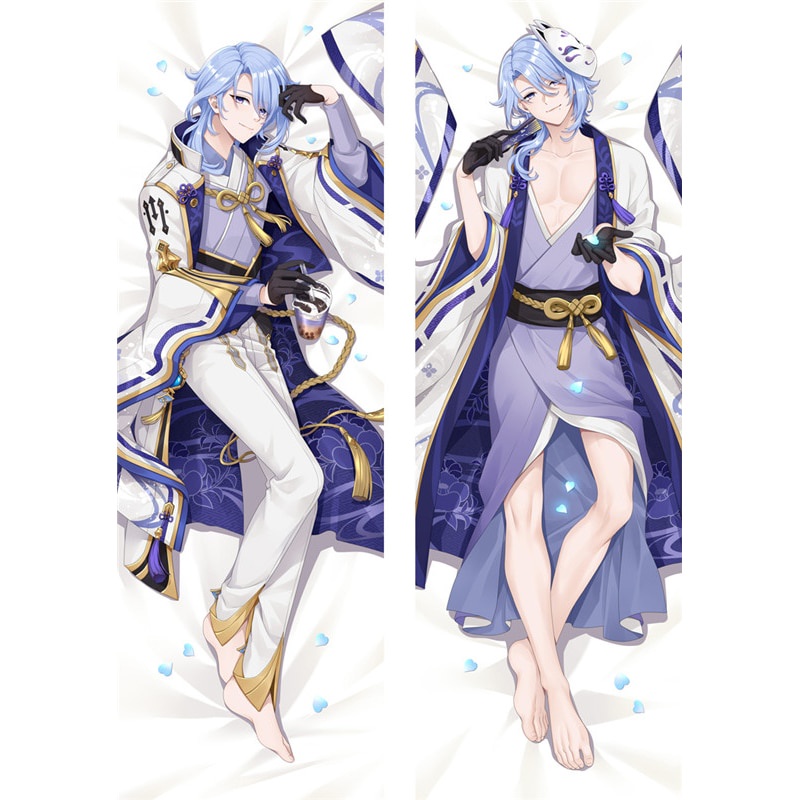 PREORDER Anime Kamisato Ayato Cosplay Hugging Body Pillow Case Genshin Impact Peach Skin Male Throw 