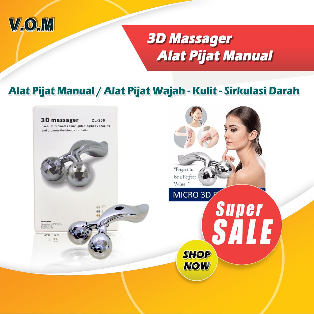 VOM-0411 3D Massager / Alat pijat manual / Alat pijat wajah