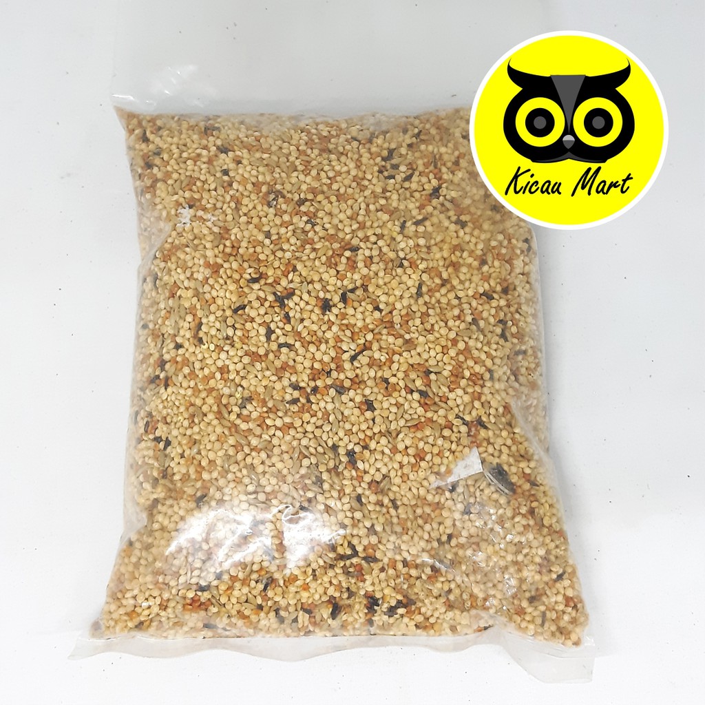 PAKAN MAKANAN HARIAN BURUNG LOVEBIRD BIJI BIJIAN MILET PHLB WIN JAYA MANDIRI KEMASAN PLASTIK PPHLBJM