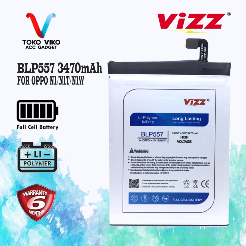 BATERAI OPPO N1 N1T N1W BLP557 VIZZ ORIGINAL