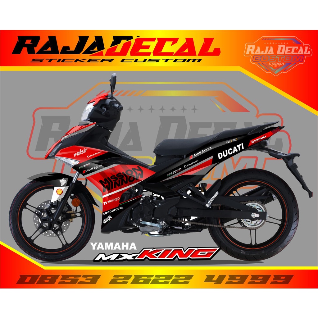 Decal Sticker Fullbody Motor Yamaha MX King 150 Motif Ducati MX 008