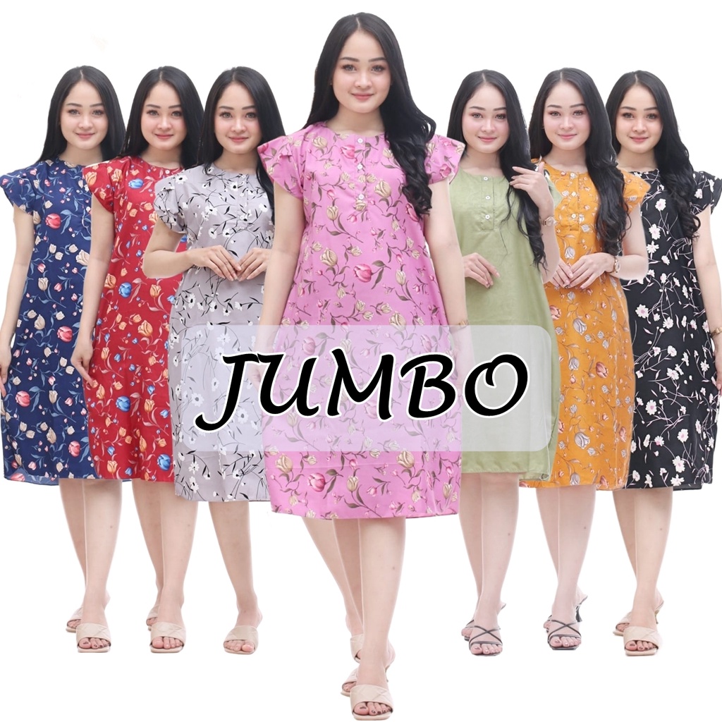 Daster Jumbo Mamah Muda Kancing depan Kekinian busui arab bali murah kimono dress