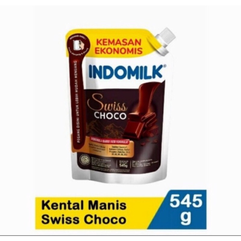 

Indomilk Susu Kental Manis Swiss Choco Pouch 545gr Coklat SKM