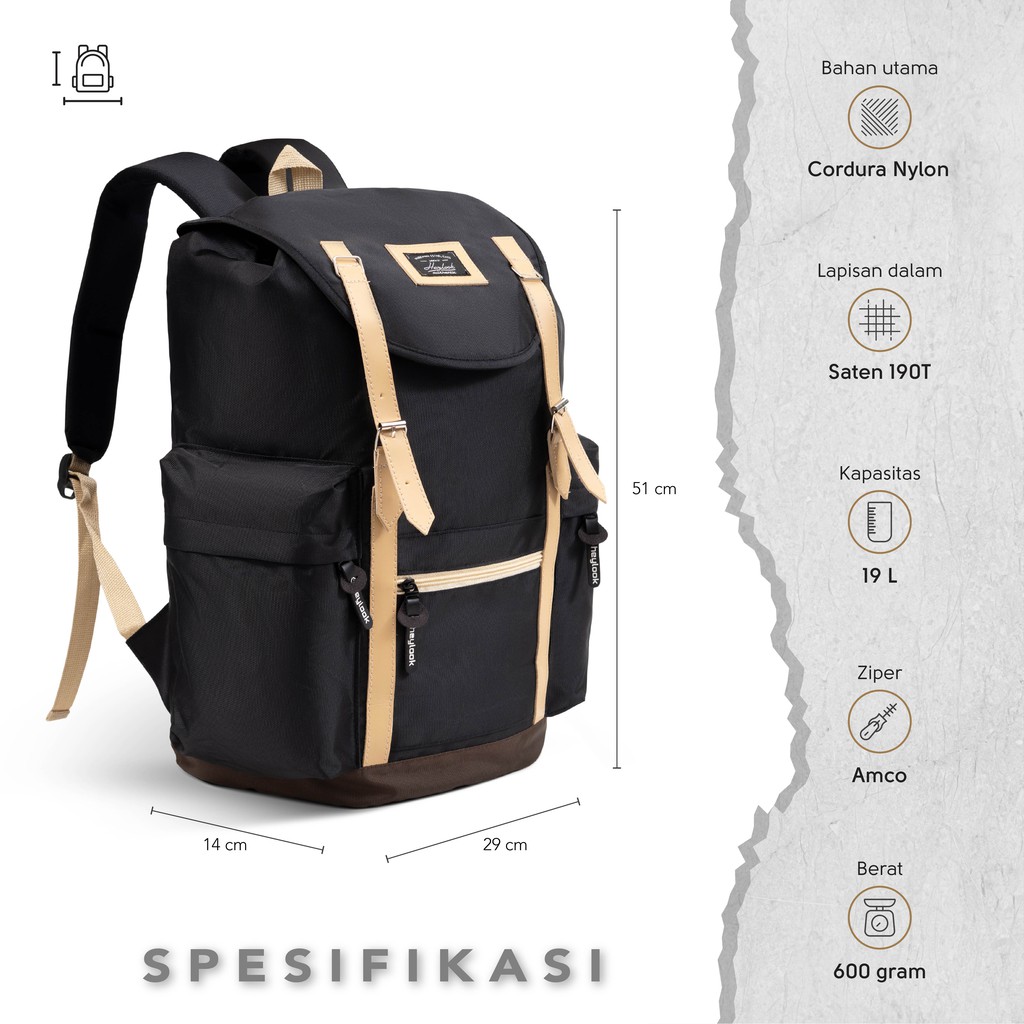 HEYLOOK Project - Tas Ransel Wanita Backpack ROLLA Tas Punggung Laptop Wanita Kuliah Kerja