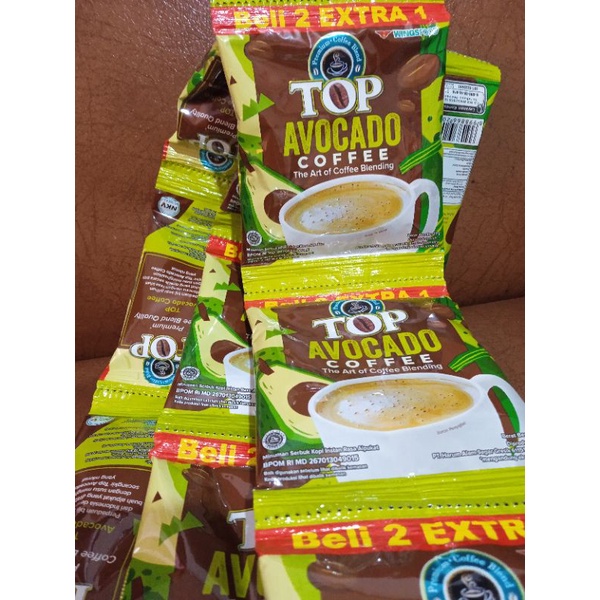 [1 RENCENG SI 15 SACHET] Top Kopi AVOCADO Coffee Instant 22 gr Wings Food PROMO MURAH 22gr Renteng Top Coffee Avocado Kopi Bubuk saset Murah Top Gula Aren Top Susu 3in1 Top Coffee 3 in 1