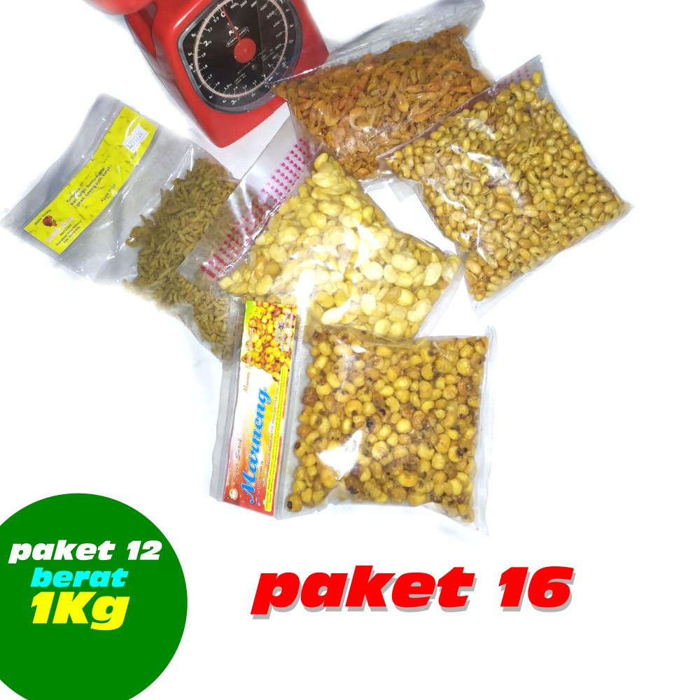 

Paket 16 Parcel kletikan kripik renyah dengan berat 1Kg an
