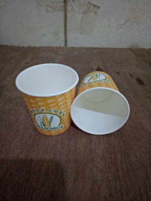 GELAS Kertas Paper cup 6,5 OZ POLOS Jagung JASUKE POP SWEET CORN Motif Kopi Hot Coffe Teh 6.5oz 6.5