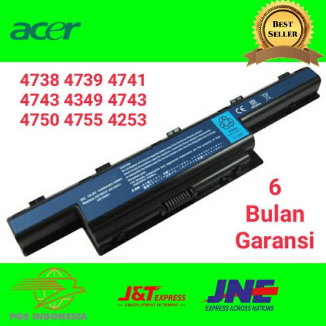 (ORI 100%) Baterai Batre Batrai Laptop Acer 4738 4739 4741 4743 4349 4743 4750 4755 4253 ORIGINAL