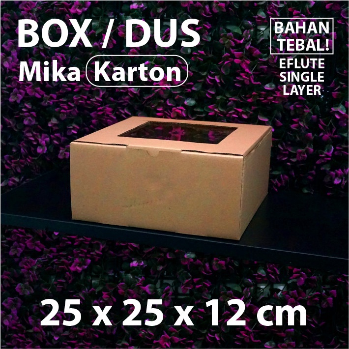 

Box Jendela Mika Kotak Kue Box Kue Cake Box Dus Hampers Box Tutup Mika Kotak Makanan 25 x 25 x 12 cm(10pcs)