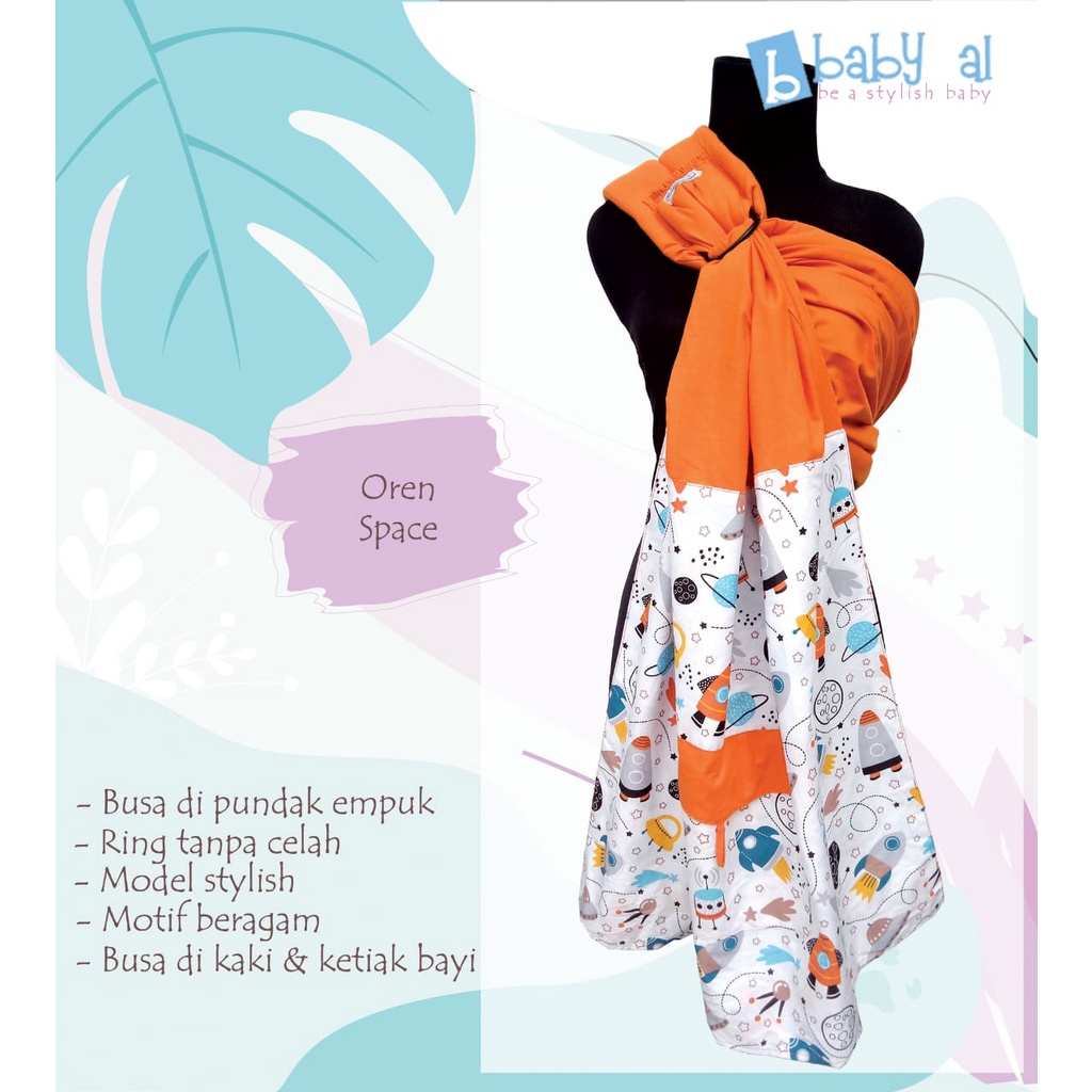 Baby AL Gendongan Bayi - Gendongan Ring Sling Baby Al Motif SPACE