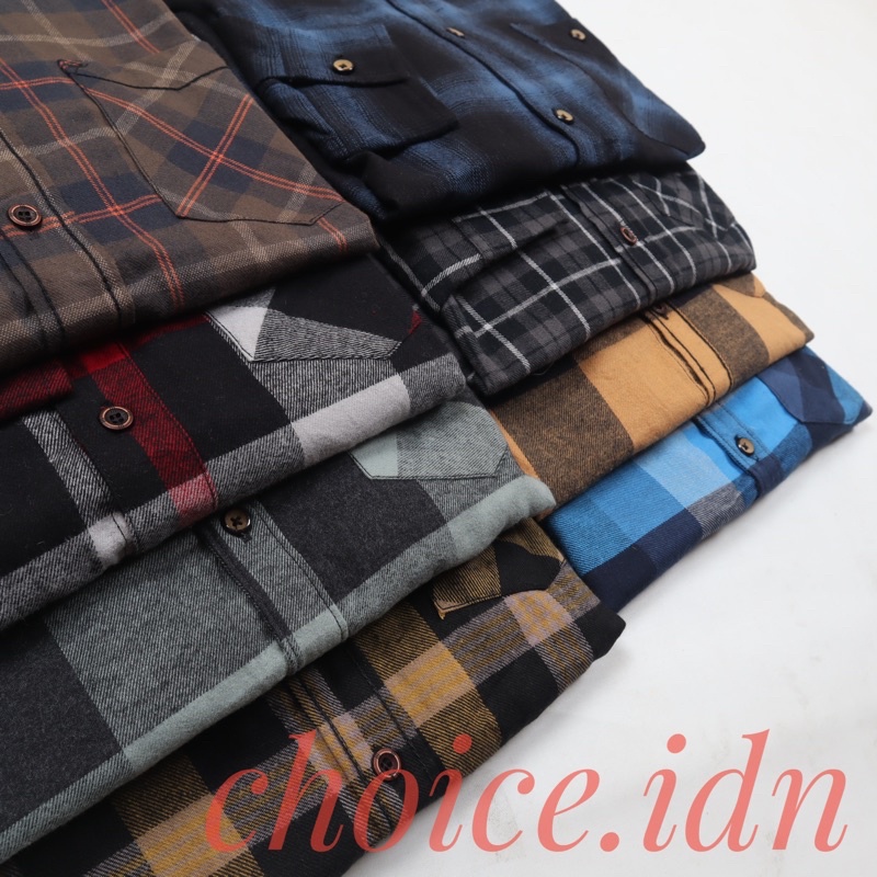 (BISA COD)Kemeja Flanel Jackbrown ,Edge ,Brill Eighty eight