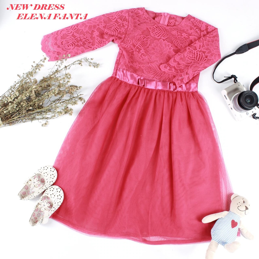 Dress Ellena With Tulle Anak Unik/Gaun Pesta/Dress Anak