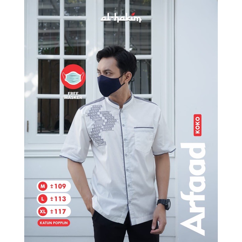 Koko Dewasa Bordir Arfaad / Koko Bordir Lengan Pendek / Koko Eksklusif / Koko Dewasa Lengan Pendek B