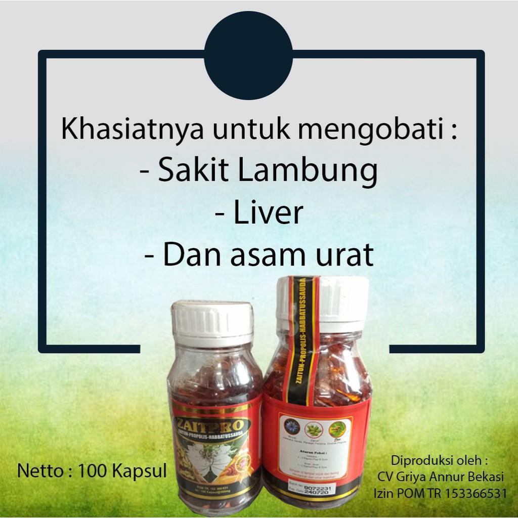 Zaitpro 3 In 1 Habbatussauda Propolis 100 Kapsul Bukan Al Arobi