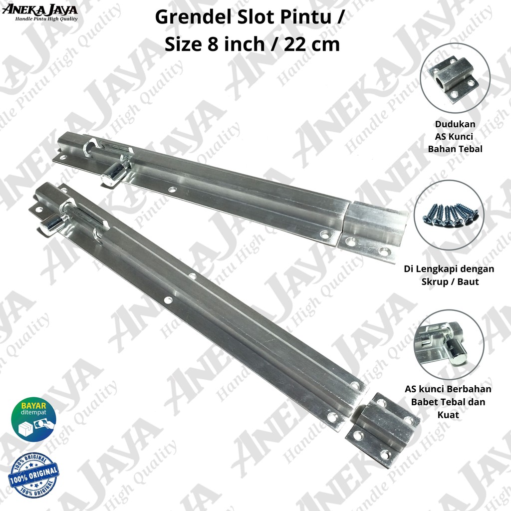 grendel pintu rumah 8 inch 20 cm / kunci pintu / slot pintu