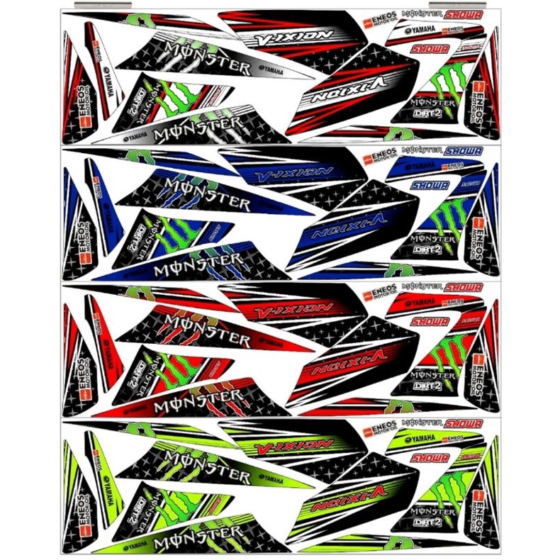 Striping Vixion Lama / Old 2008 2009 2010 2011 2012 Variasi Sticker Motor Stiker Scotlite Skotlet