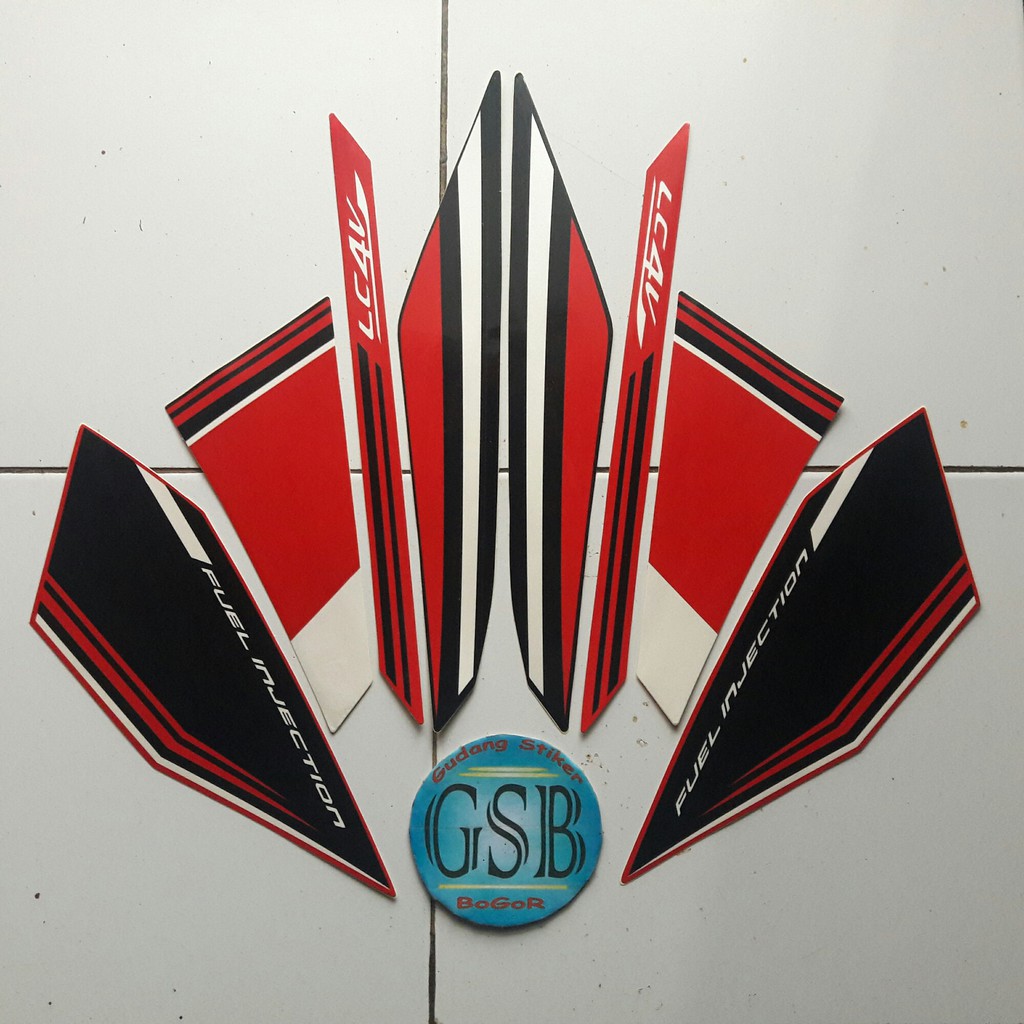 Striping Sticker Motor Yamaha Vixion Advance 2016 Merah Shopee