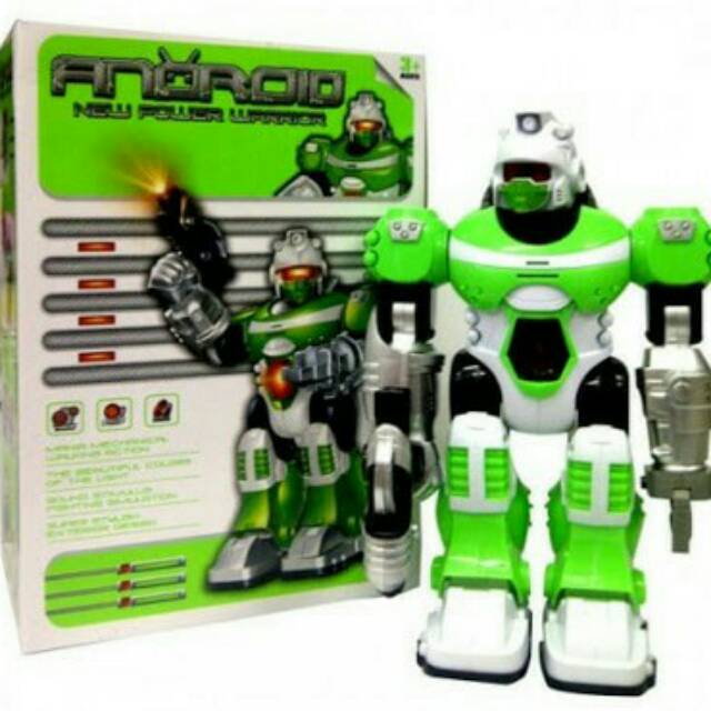 Mainan Robot Android Ligh ( Hijau)