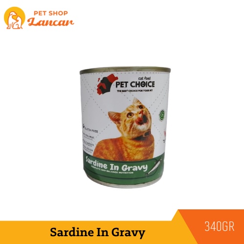 Pet Choice Makanan Kucing Basah 340gr Sardine In Gravy