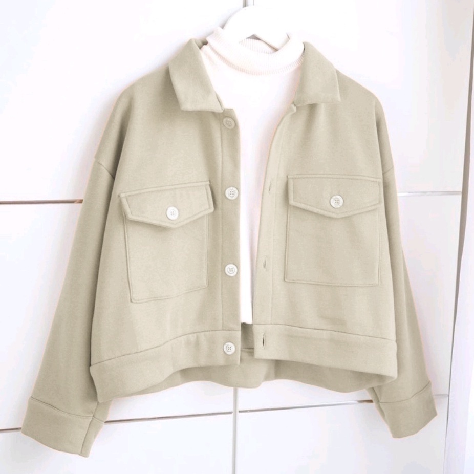 Outer Wanita Cardigan-Ivory (kerah)