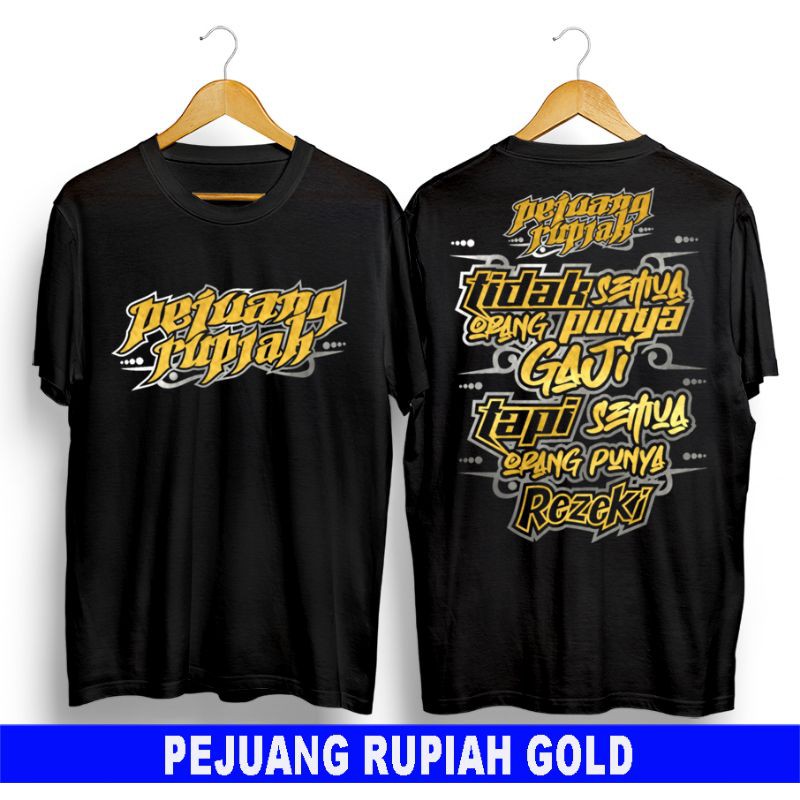 BAJU T-SHIRT KAOS PRIA PEJUANG RUPIAH GRAFITI GOLD