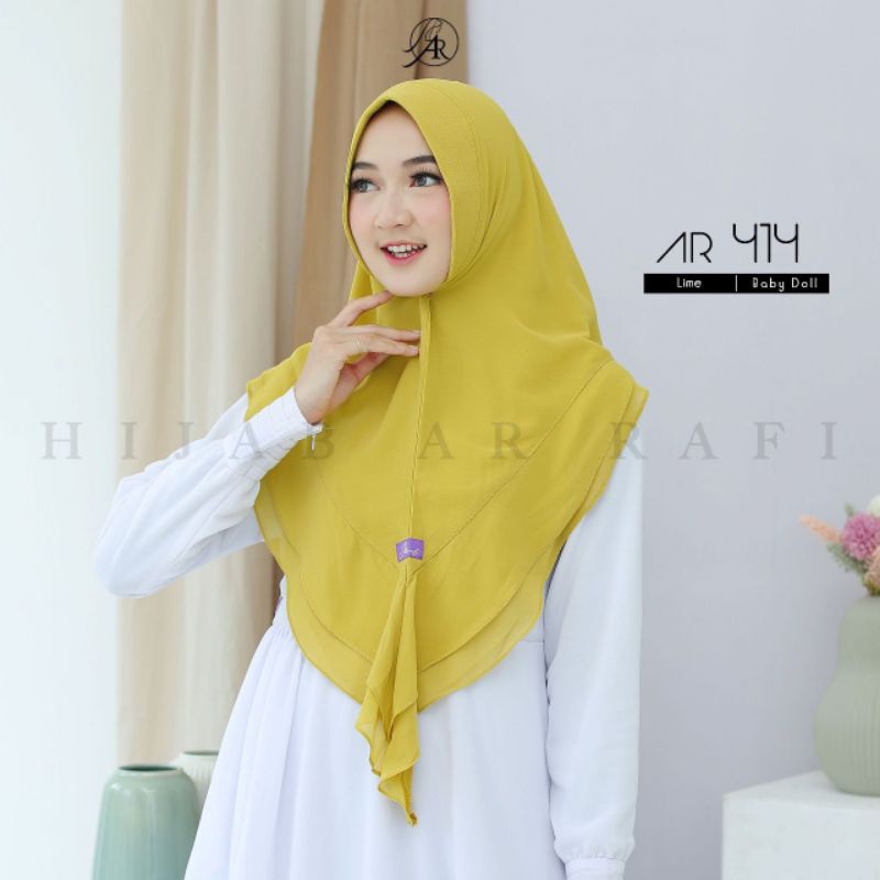 ARRAFI 414 HIJAB DUA LAYER BABY DOLL / BERGO CERUTY