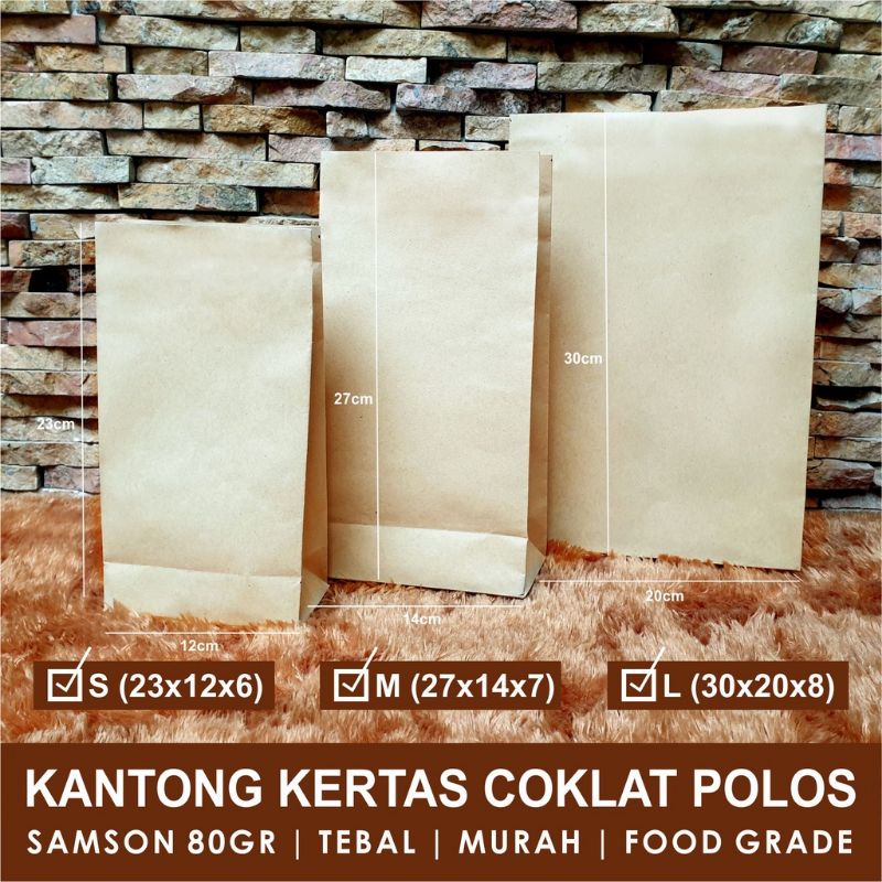 KANTONG KERTAS | KANTONG MAKANAN | KANTONG KERTAS COKLAT | KANTONG POLOS | PAPER