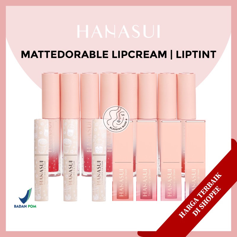 Hanasui Mattedorable Lip Cream | Matte Dorable LipCream Lipstick Cair Mate Hanasui | BOBA EDITION | Hanasui Liptint