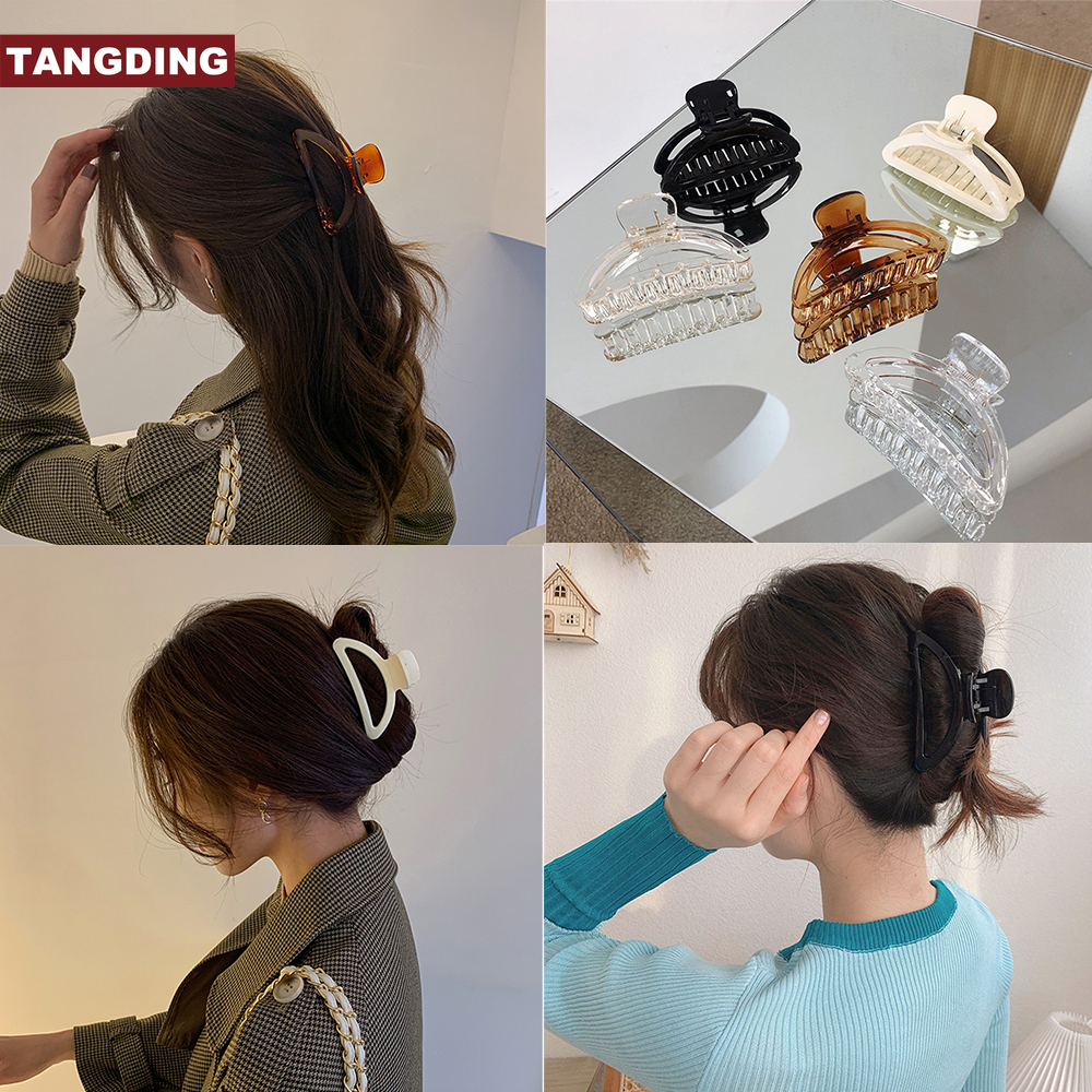 【COD Tangding】Jepit Rambut Model Cakar Warna Polos Gaya Korea