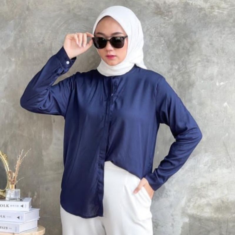 KEMEJA MAUDY KATUN PREMIUM POLOS KERJA WANITA UNGGUL FASHION