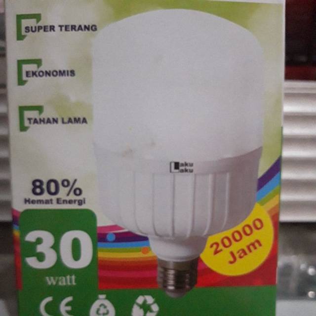 (GRATIS BoubleWarp) Lampu Led 30 Watt Kapsul Putih Super Terang