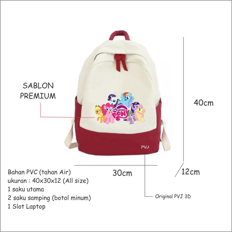 Tas Little Pony Ransel Anak Perempuan Sekolah Backpack Korea style