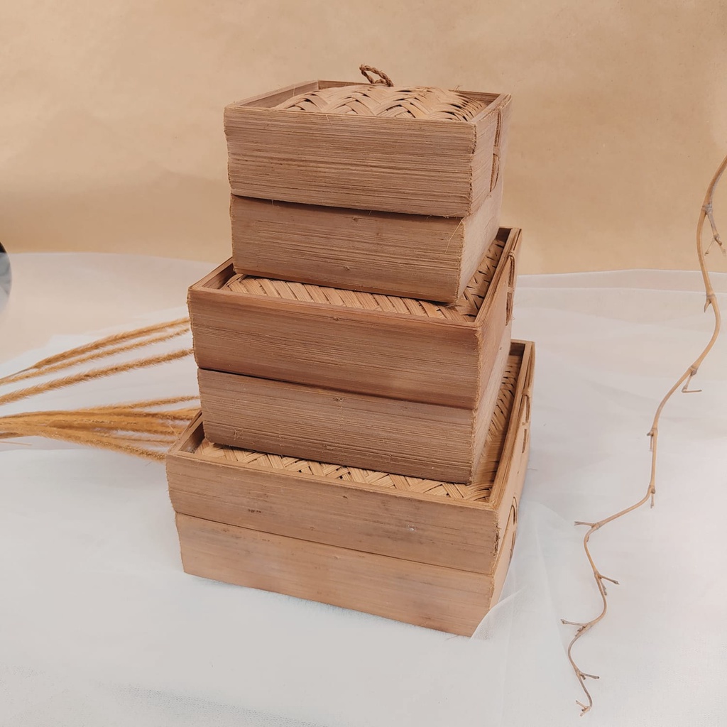 WADAH DIMSUM KOTAK BAMBU // Tempat dimsum// Klakat bambu// Klakat dimsum// Kukusan bambu// UNIK//MUR