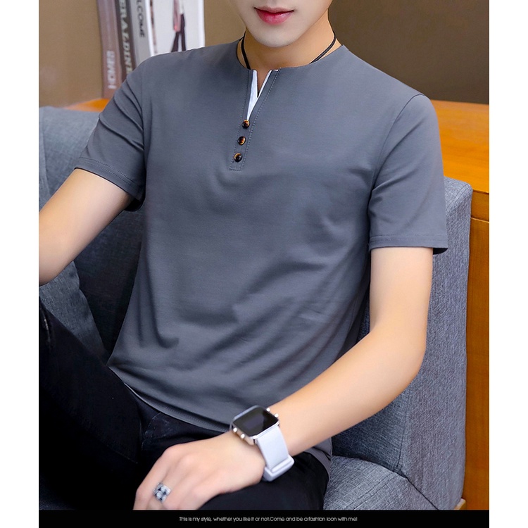 Baju Kaos Pria VIctory Tshirt Pria Distro Bahan Cotton Combed Lengan Pendek Kerah V Model Terbaru Ka