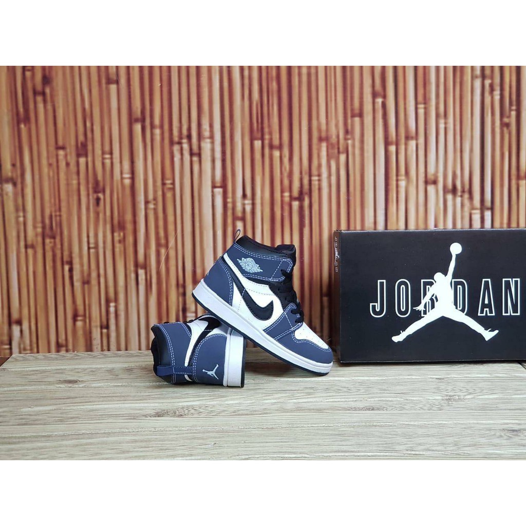 12.12 MEGA SALE SEPATU BOOT ANAK 1 MID BLACK NAVY FASHION KIDS UNISEX SIZE 24-35