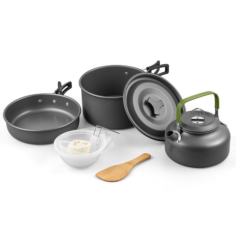 Paket Masak Camping Cooking Set 308 plus Kompor Windproof K203 - Alat Masak Camping