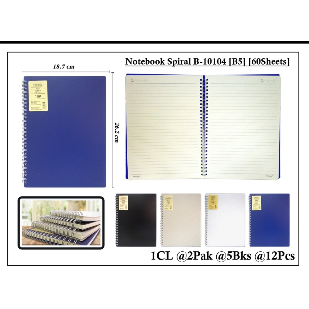 

buku ring spiral b5 kode b 10104 60 lembar seminar